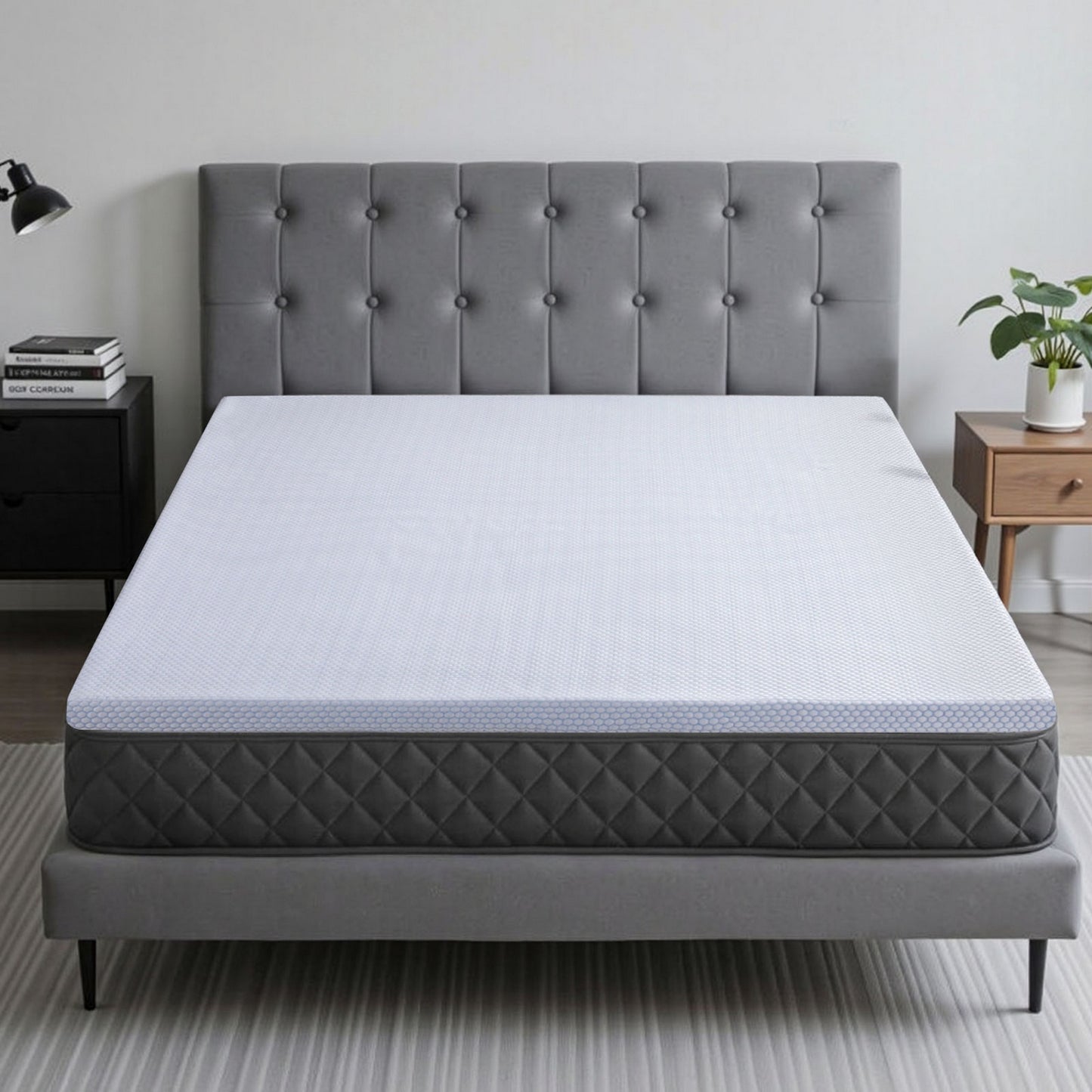 Giselle Bedding Natural Latex Mattress Topper, 7-Zone Pressure Relief Bed Pad for Back Pain, Ice Silk Cooling TOPPER-LT-D-5-CO
