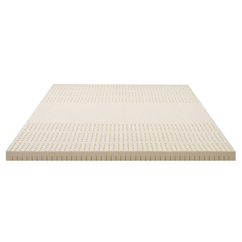 Giselle Bedding Latex Mattress Topper, 7.5cm Thick 7-Zone Pressure Relief Bed Pad with Washable Cover, Cooling Breathable Mat for Side Sleepers & Back Pain, Beige Double