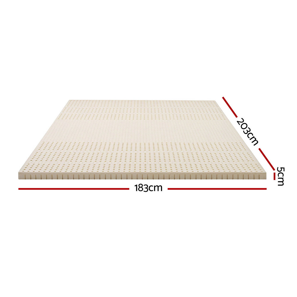 Giselle Bedding Latex Mattress Topper, 5cm Thick Cooling Bed Pad for Side Sleepers Pain Relief, 7 Zone TOPPER-LT-K-5