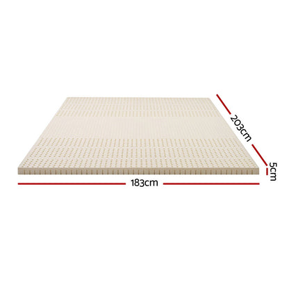 Giselle Bedding Latex Mattress Topper, 5cm Thick Cooling Bed Pad for Side Sleepers Pain Relief, 7 Zone TOPPER-LT-K-5