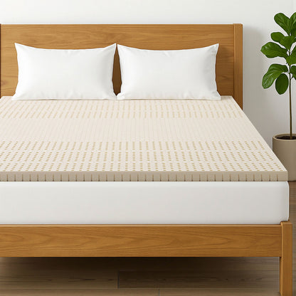 Giselle Bedding Latex Mattress Topper, 5cm Thick Cooling Bed Pad for Side Sleepers Pain Relief, 7 Zone TOPPER-LT-K-5
