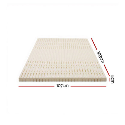 Giselle Bedding Latex Mattress Topper, 5cm Thick Cooling Bed Pad for Side Sleepers Pain Relief, 7 Zone TOPPER-LT-KS-5