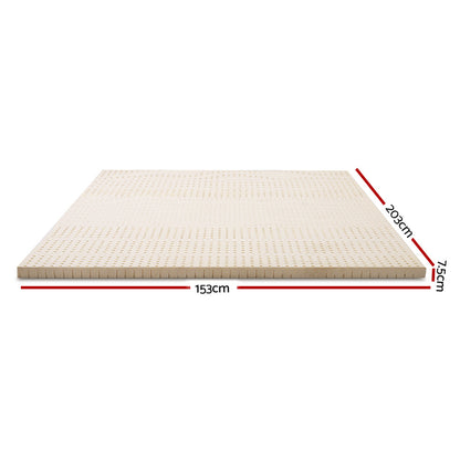 Giselle Bedding Latex Mattress Topper, 7.5cm Thick 7-Zone Pressure Relief Bed Pad with Washable Cover, TOPPER-LT-Q-75