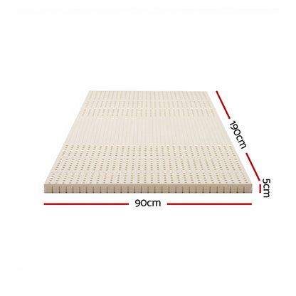Giselle Bedding Latex Mattress Topper, 5cm Thick Cooling Bed Pad for Side Sleepers Pain Relief, 7 Zone TOPPER-LT-S-5