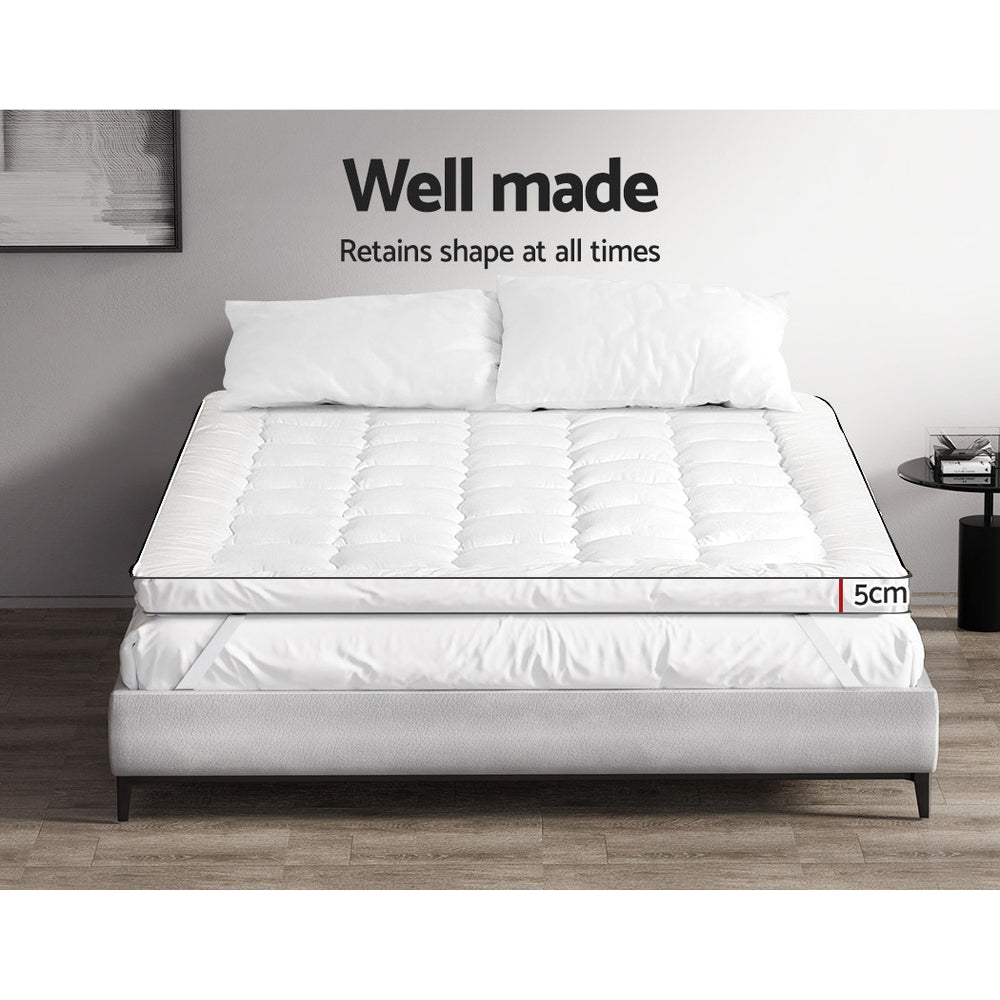 Giselle Bedding Pillowtop Mattress Topper 5cm Thick Mattress Pad for Back Pain Relief & Old Beds Machine TOPPER-MF-D