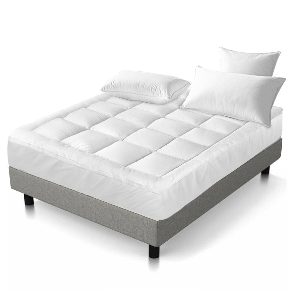 Giselle Bedding Pillowtop Mattress Topper 5cm Thick Pad for Back Pain Relief Washable Underlay Protector TOPPER-PT-D