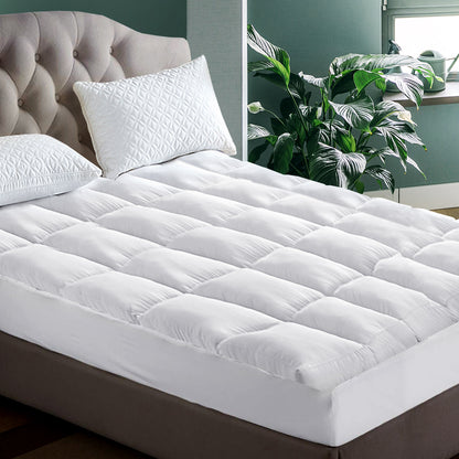 Giselle Bedding Pillowtop Mattress Topper 5cm Thick Pad for Back Pain Relief Washable Underlay Protector TOPPER-PT-K