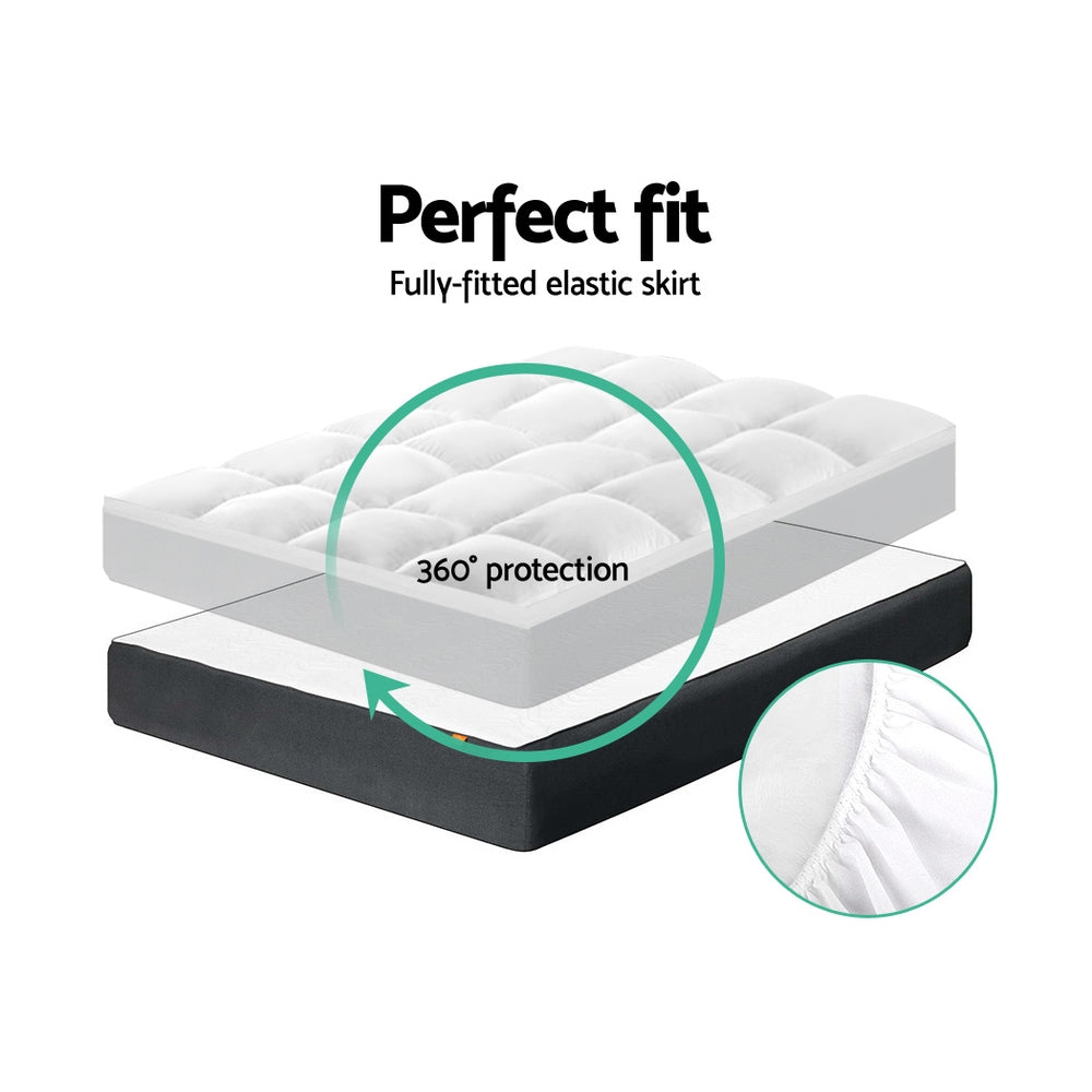Giselle Bedding Pillowtop Mattress Topper 5cm Thick Pad for Back Pain Relief Washable Underlay Protector TOPPER-PT-K