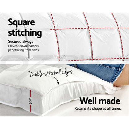 Giselle Bedding Pillowtop Mattress Topper 5cm Thick Pad for Back Pain Relief Washable Underlay Protector TOPPER-PT-S
