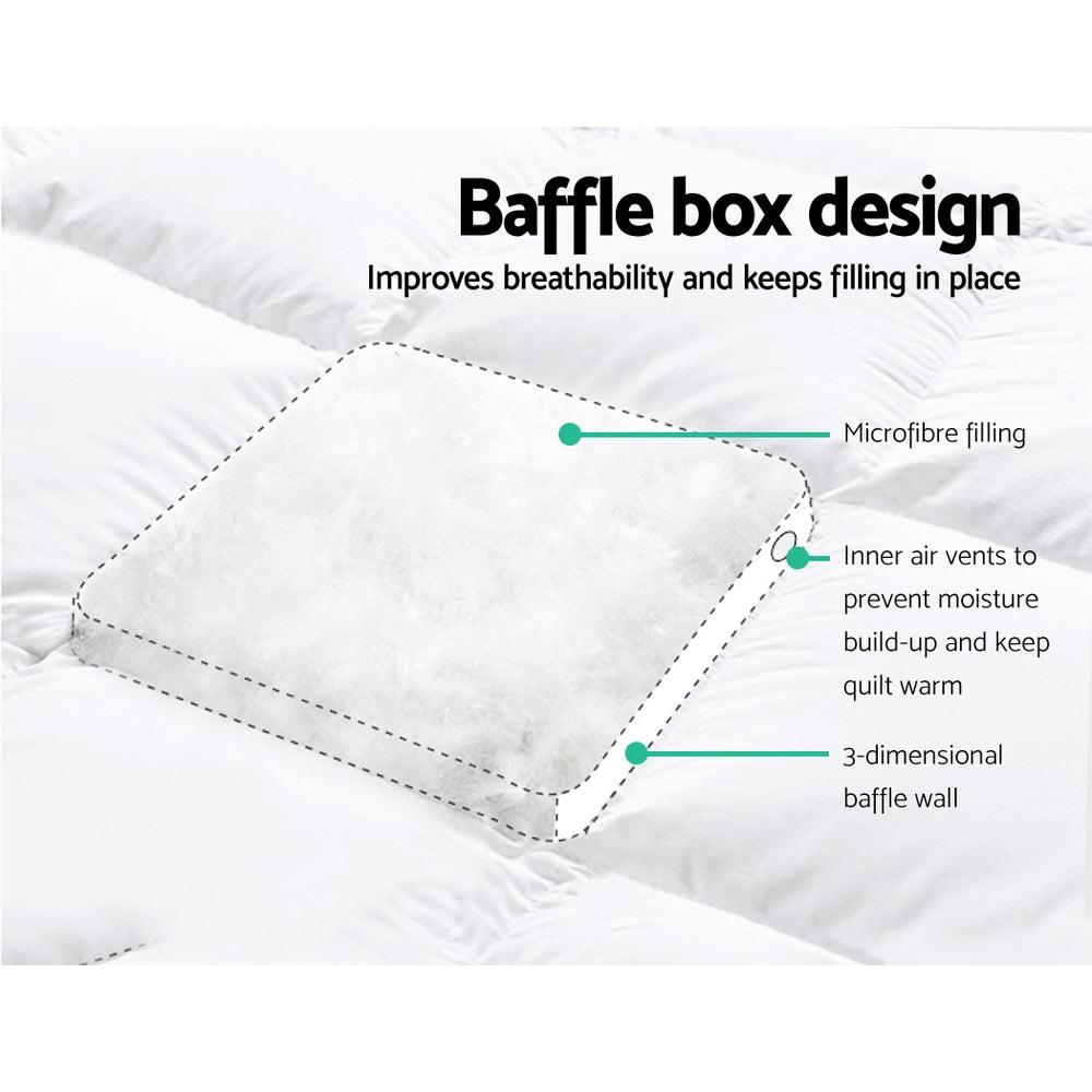 Giselle Bedding Pillowtop Mattress Topper 5cm Thick Pad for Back Pain Relief Washable Underlay Protector TOPPER-PT-S