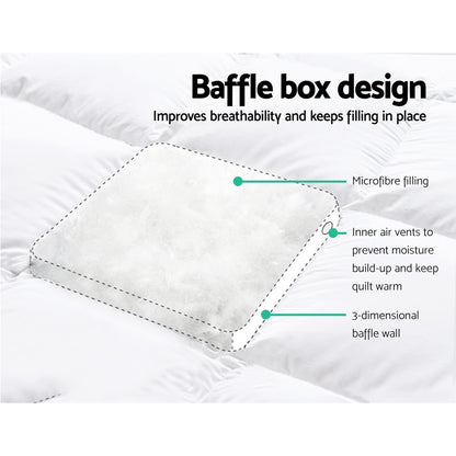 Giselle Bedding Pillowtop Mattress Topper 5cm Thick Pad for Back Pain Relief Washable Underlay Protector TOPPER-PT-S