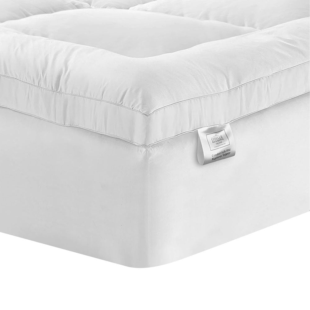 Giselle Bedding Pillowtop Mattress Topper 5cm Thick Pad for Back Pain Relief Washable Underlay Protector TOPPER-PT-S