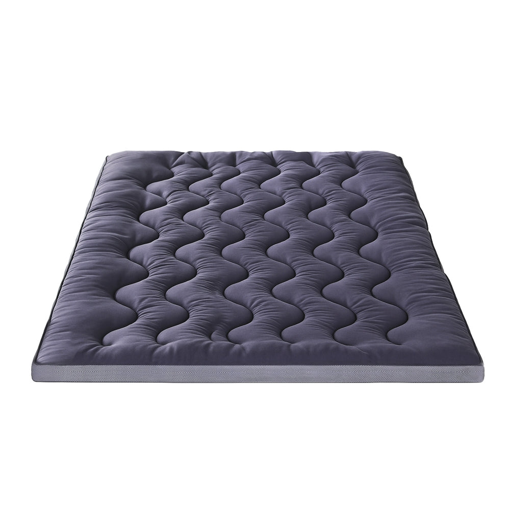 Giselle Bedding 5cm Pillowtop Topper Bamboo Polyester Blend Fibre Pad for Back Pain Relief Washable TOPPER-WA-CHAR-D