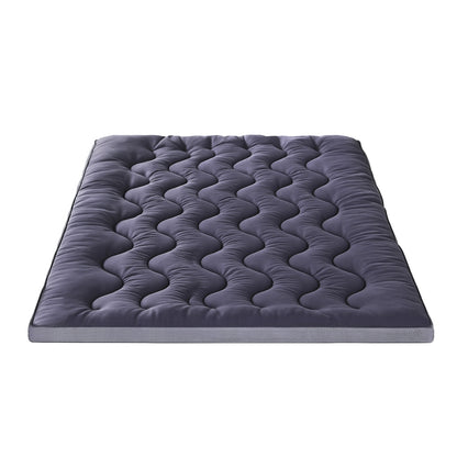Giselle Bedding 5cm Pillowtop Topper Bamboo Polyester Blend Fibre Pad for Back Pain Relief Washable TOPPER-WA-CHAR-D
