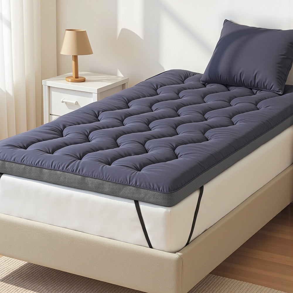 Giselle Bedding 5cm Pillowtop Topper Bamboo Polyester Blend Fibre Pad for Back Pain Relief Washable TOPPER-WA-CHAR-KS