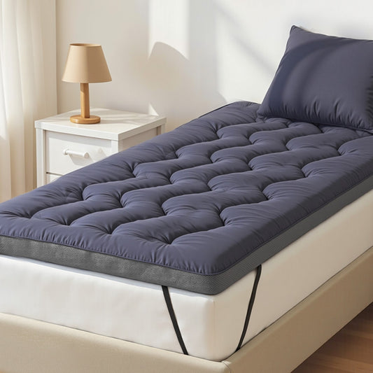 Giselle Bedding 5cm Pillowtop Topper Bamboo Polyester Blend Fibre Pad for Back Pain Relief Washable TOPPER-WA-CHAR-S