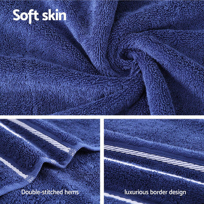 6 Pack Bath Towels Set Cotton Towel Navy TOWEL-6-ALL-BL