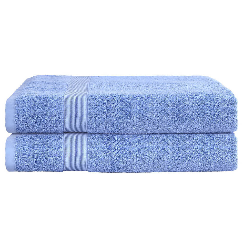 2 Pack Bath Sheets Set Cotton Extra Large Towel Blue TOWEL-D-180-L-BL