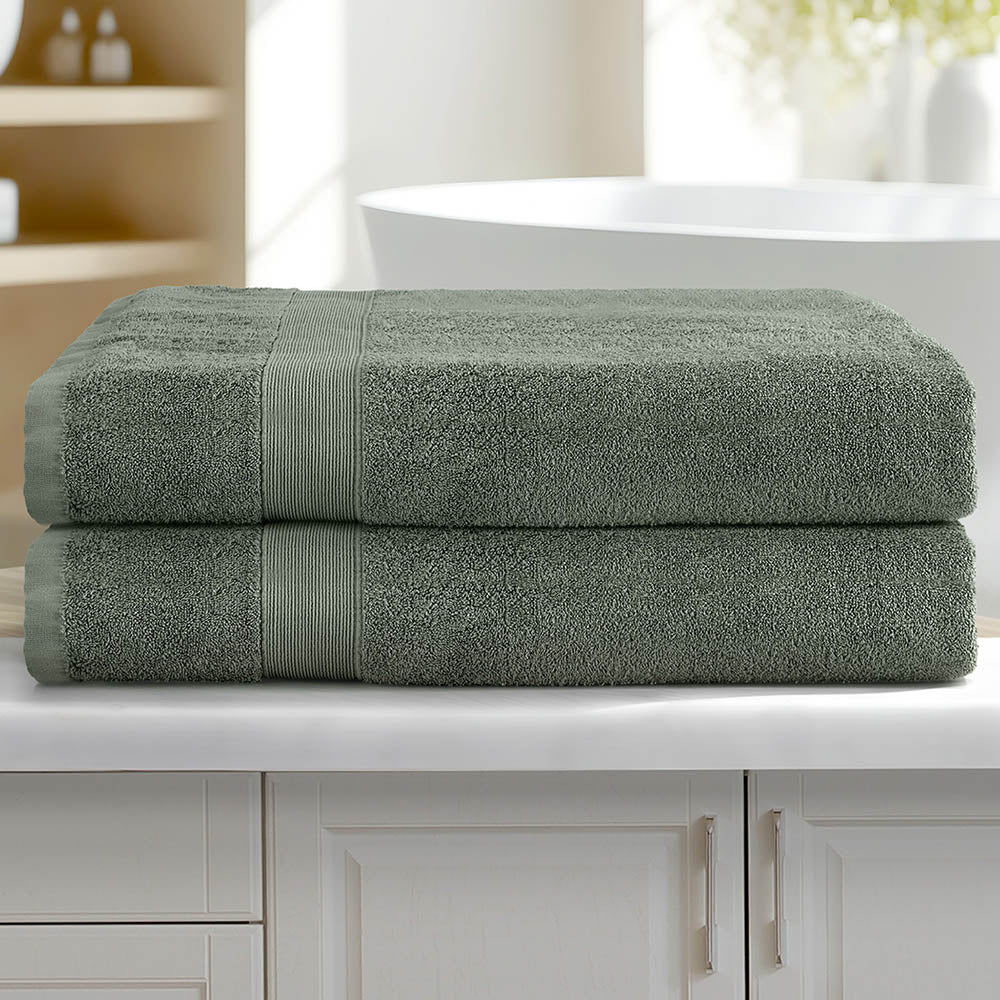 2 Pack Bath Sheets Set Cotton Extra Large Towel Green TOWEL-D-180-L-GN