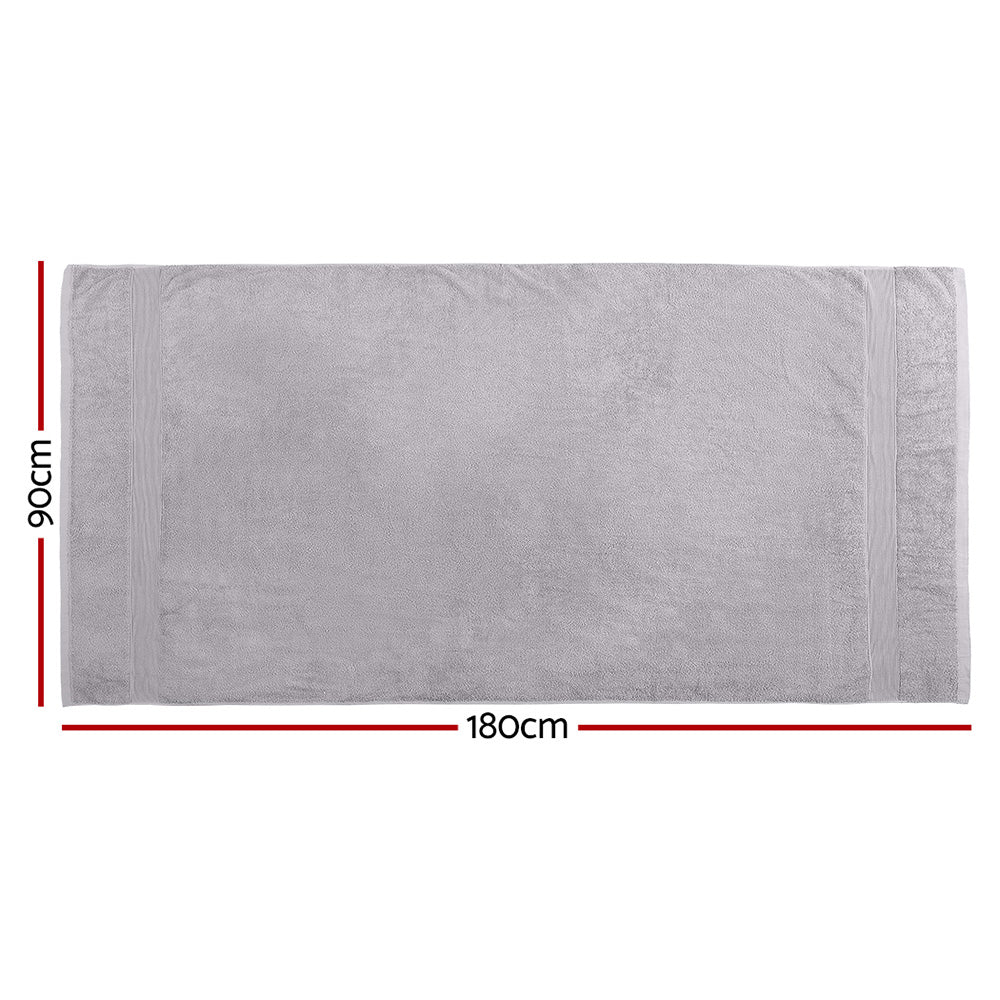 2 Pack Bath Sheets Set Cotton Extra Large Towel Grey TOWEL-D-180-L-GR