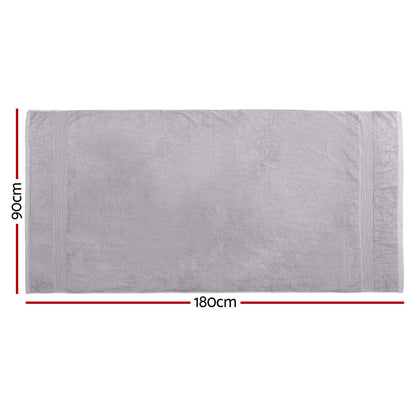2 Pack Bath Sheets Set Cotton Extra Large Towel Grey TOWEL-D-180-L-GR