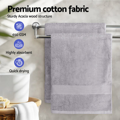 2 Pack Bath Sheets Set Cotton Extra Large Towel Grey TOWEL-D-180-L-GR
