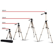 Weifeng Professional Camera Tripod Stand Mount DSLR Travel Adjustable 62-160cm Gold TP-WT3750