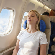 Wanderlite Travel Pillows for Airplanes Ergonomic Memory Foam Neck Pillow, Breathable & Washable Cover, TR-PI-RND-01-BL