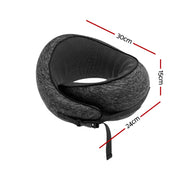 Wanderlite Travel Pillows for Airplanes Ergonomic Memory Foam Neck Pillow, Breathable & Washable Cover, TR-PI-RND-01-GY