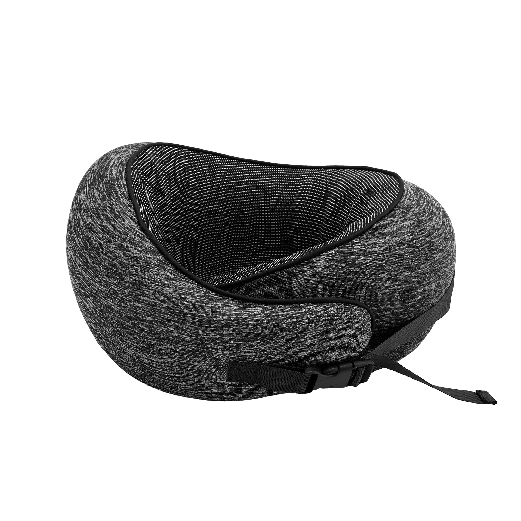 Wanderlite Travel Pillows for Airplanes Ergonomic Memory Foam Neck Pillow, Breathable & Washable Cover, TR-PI-RND-01-GY