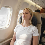Wanderlite Travel Pillows for Airplanes Ergonomic Memory Foam Neck Pillow, Breathable & Washable Cover, TR-PI-RND-01-GY