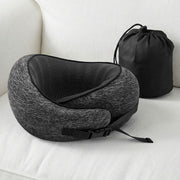 Wanderlite Travel Pillows for Airplanes Ergonomic Memory Foam Neck Pillow, Breathable & Washable Cover, TR-PI-RND-01-GY