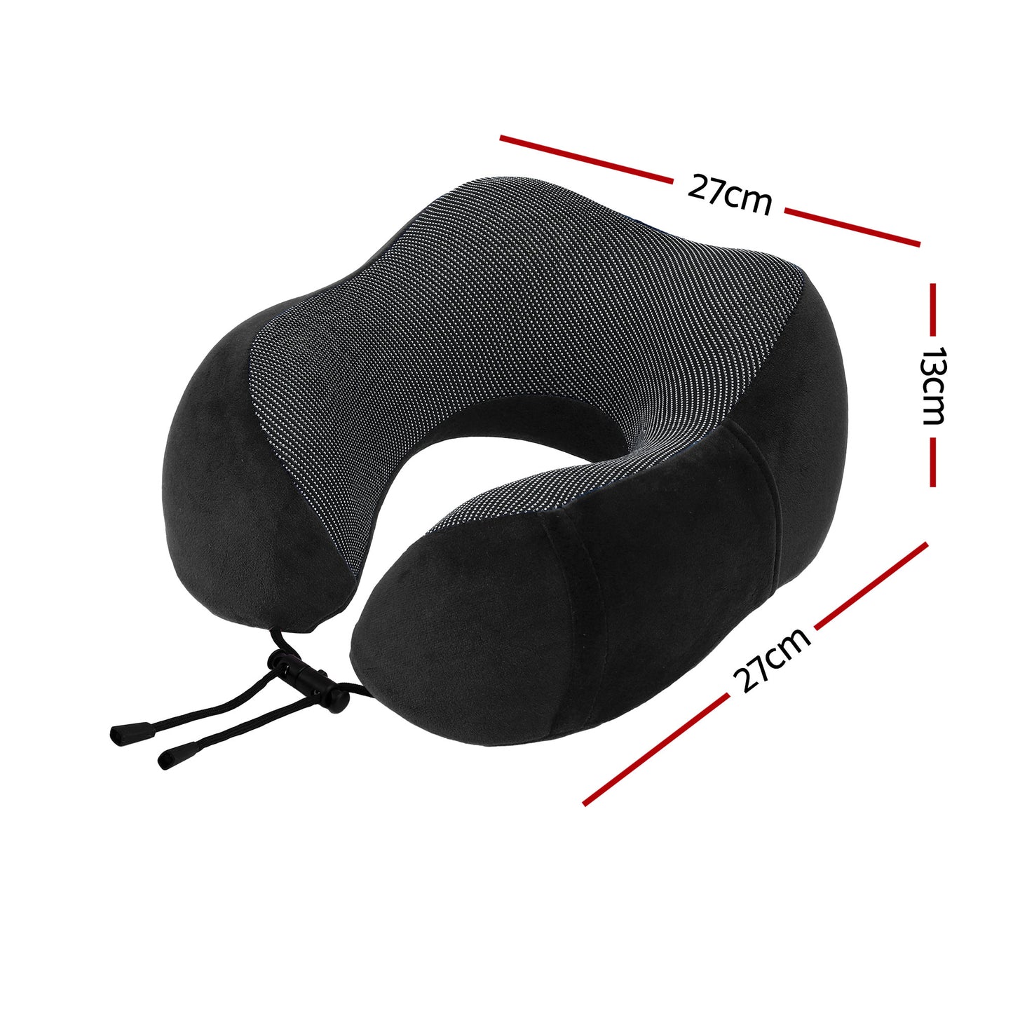 Wanderlite Travel Pillow for Airplanes Memory Foam Neck Pillows for Traveling, Soft & Washable Cover with TR-PI-U-01-BK
