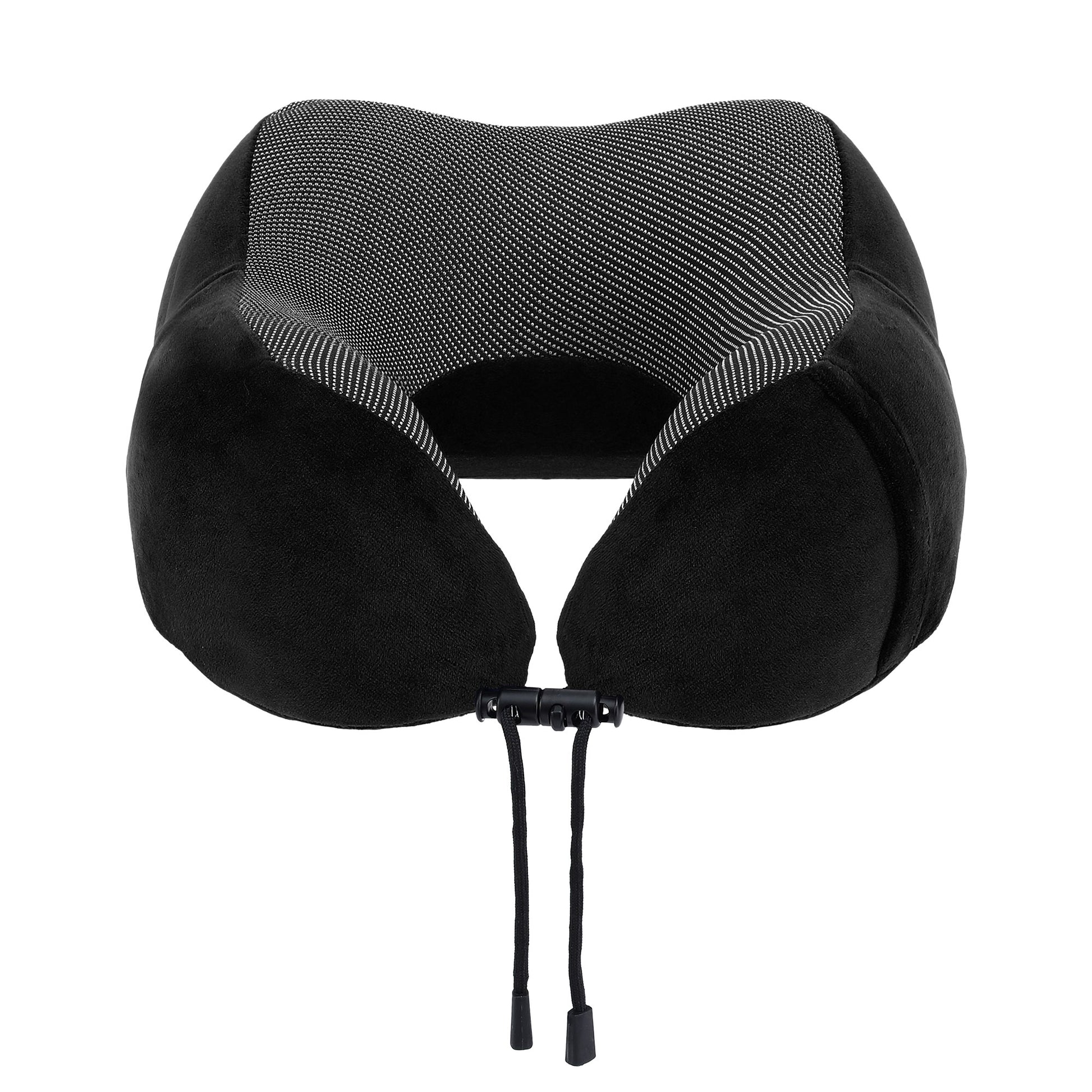 Wanderlite Travel Pillow for Airplanes Memory Foam Neck Pillows for Traveling, Soft & Washable Cover with TR-PI-U-01-BK