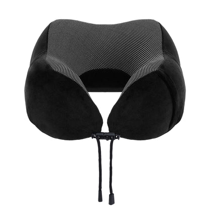 Wanderlite Travel Pillow for Airplanes Memory Foam Neck Pillows for Traveling, Soft & Washable Cover with TR-PI-U-01-BK