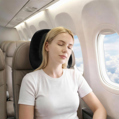 Wanderlite Travel Pillow for Airplanes Memory Foam Neck Pillows for Traveling, Soft & Washable Cover with TR-PI-U-01-BK