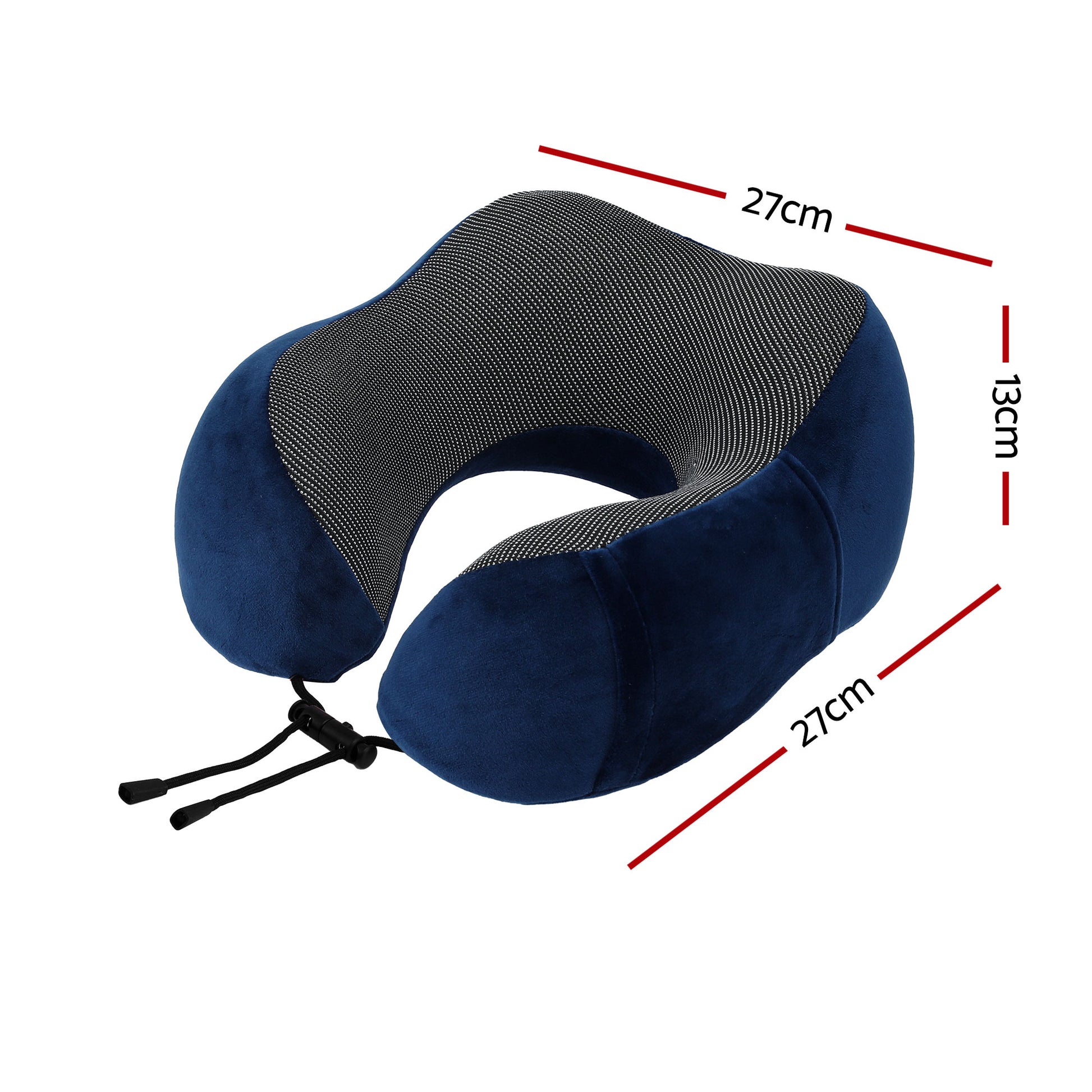 Wanderlite Travel Pillow for Airplanes Memory Foam Neck Pillows for Traveling, Soft & Washable Cover with TR-PI-U-01-BL