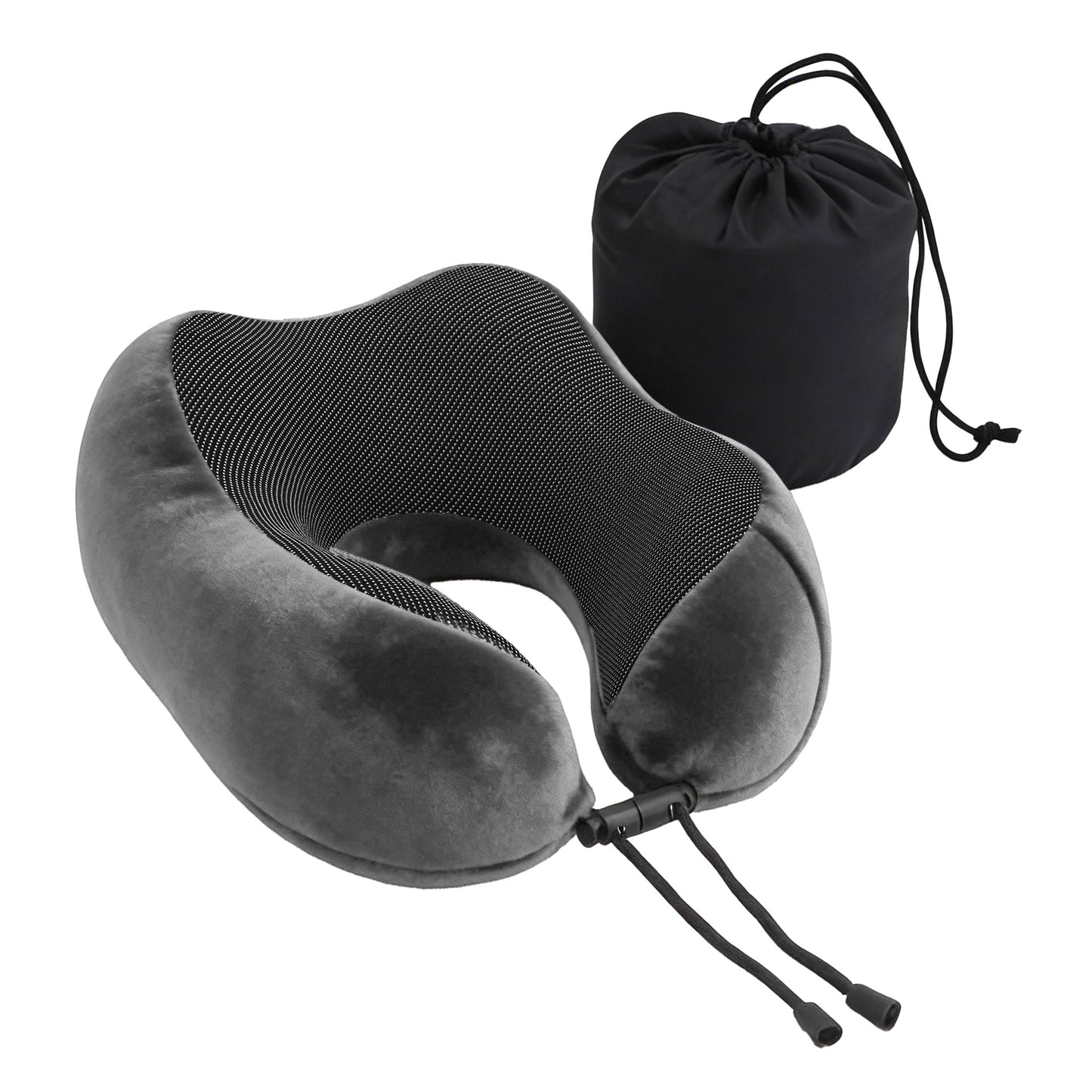 Wanderlite Travel Pillow for Airplanes Memory Foam Neck Pillows for Traveling, Soft & Washable Cover with TR-PI-U-01-GY