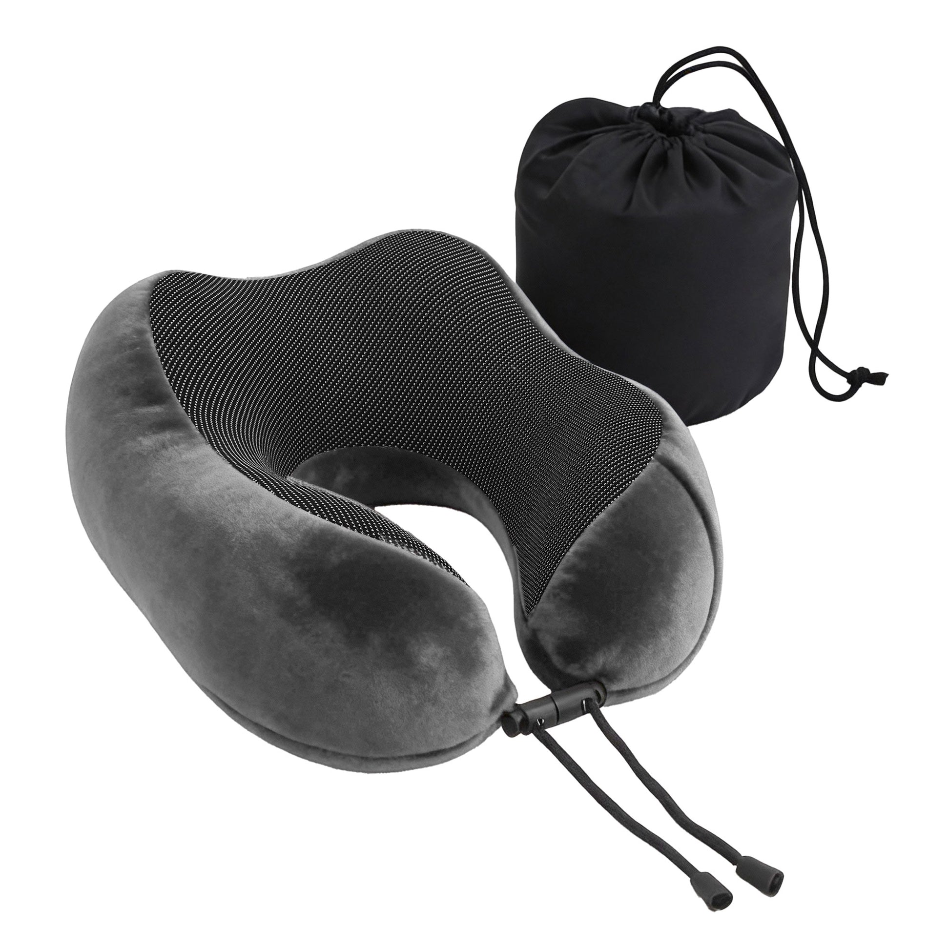 Wanderlite Travel Pillow for Airplanes Memory Foam Neck Pillows for Traveling, Soft & Washable Cover with TR-PI-U-01-GY