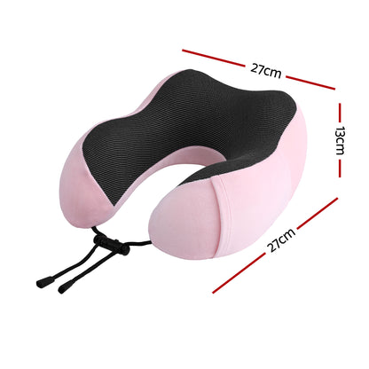 Wanderlite Travel Pillow for Airplanes Memory Foam Neck Pillows for Traveling, Soft & Washable Cover with TR-PI-U-01-PK