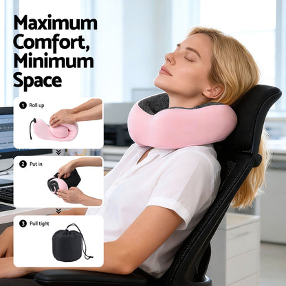 Wanderlite Travel Pillow for Airplanes Memory Foam Neck Pillows for Traveling, Soft & Washable Cover with TR-PI-U-01-PK