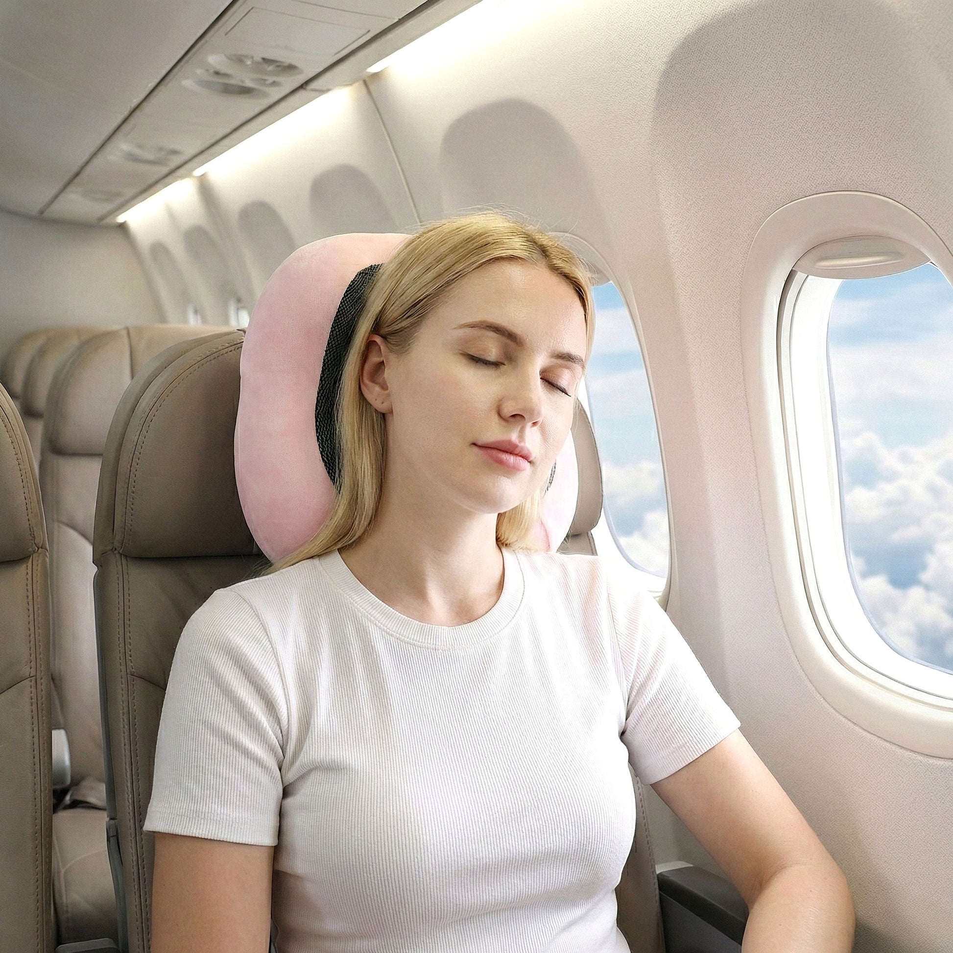 Wanderlite Travel Pillow for Airplanes Memory Foam Neck Pillows for Traveling, Soft & Washable Cover with TR-PI-U-01-PK