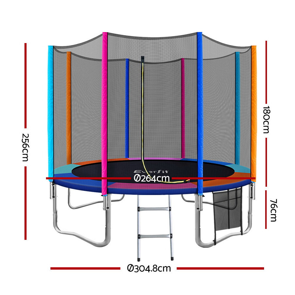10FT Trampoline Everfit Kids Trampoline Rebounder TRAMPO-B-10FT-MC-AB