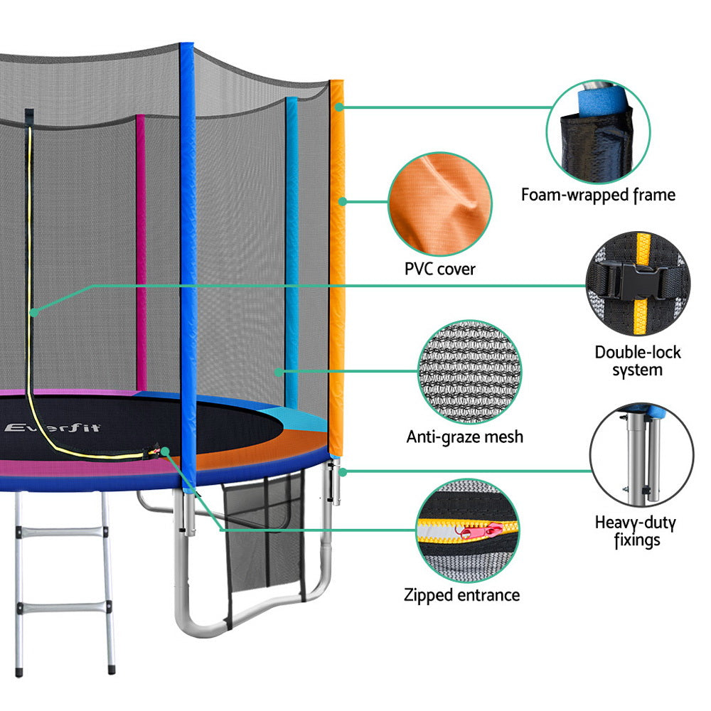 10FT Trampoline Everfit Kids Trampoline Rebounder TRAMPO-B-10FT-MC-AB