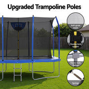 Everfit 12FT Trampoline Kids Rectangle Rebounder with Basketball Set Safety Net TRAMPO-C-8X12FT-BL-AB