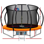 Everfit 10FT Trampoline for Kids w/ Ladder Enclosure Safety Net Rebounder Orange TRAMPO-C-C10-OR-AB