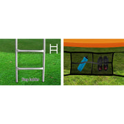 Everfit 10FT Trampoline for Kids w/ Ladder Enclosure Safety Net Rebounder Orange TRAMPO-C-C10-OR-AB