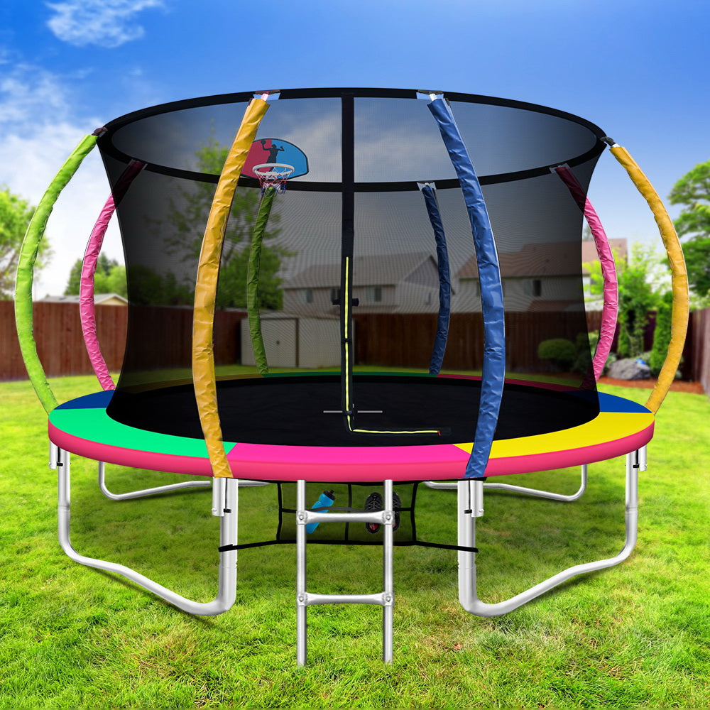 Everfit 12ft Trampoline Rebounder for Kids TRAMPO-C-C12-MC-AB