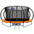 Everfit 12FT Trampoline for Kids w/ Ladder Trampoline Enclosure Safety Net Rebounder Orange TRAMPO-C-C12-OR-AB