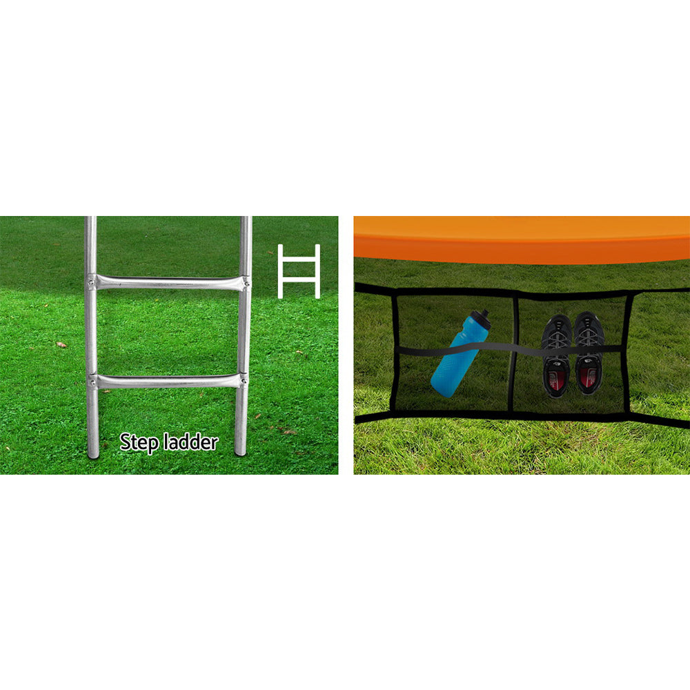 Everfit 12FT Trampoline for Kids w/ Ladder Trampoline Enclosure Safety Net Rebounder Orange TRAMPO-C-C12-OR-AB